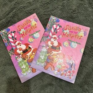 1984 Playmore Coloring Book Santa And His‎ Helpers Christmas UNUSED X 2